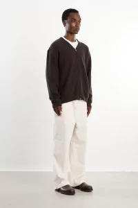 Zip Up Knit Cardigan Men Brown Charcoal – Still By Hand