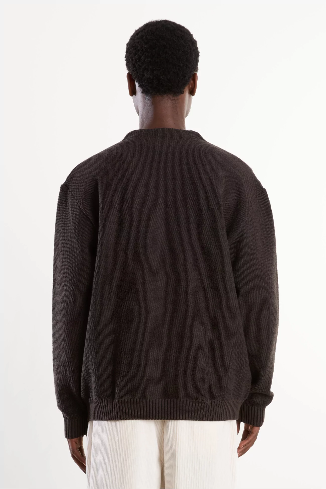 Zip Up Knit Cardigan Men Brown Charcoal – Still By Hand