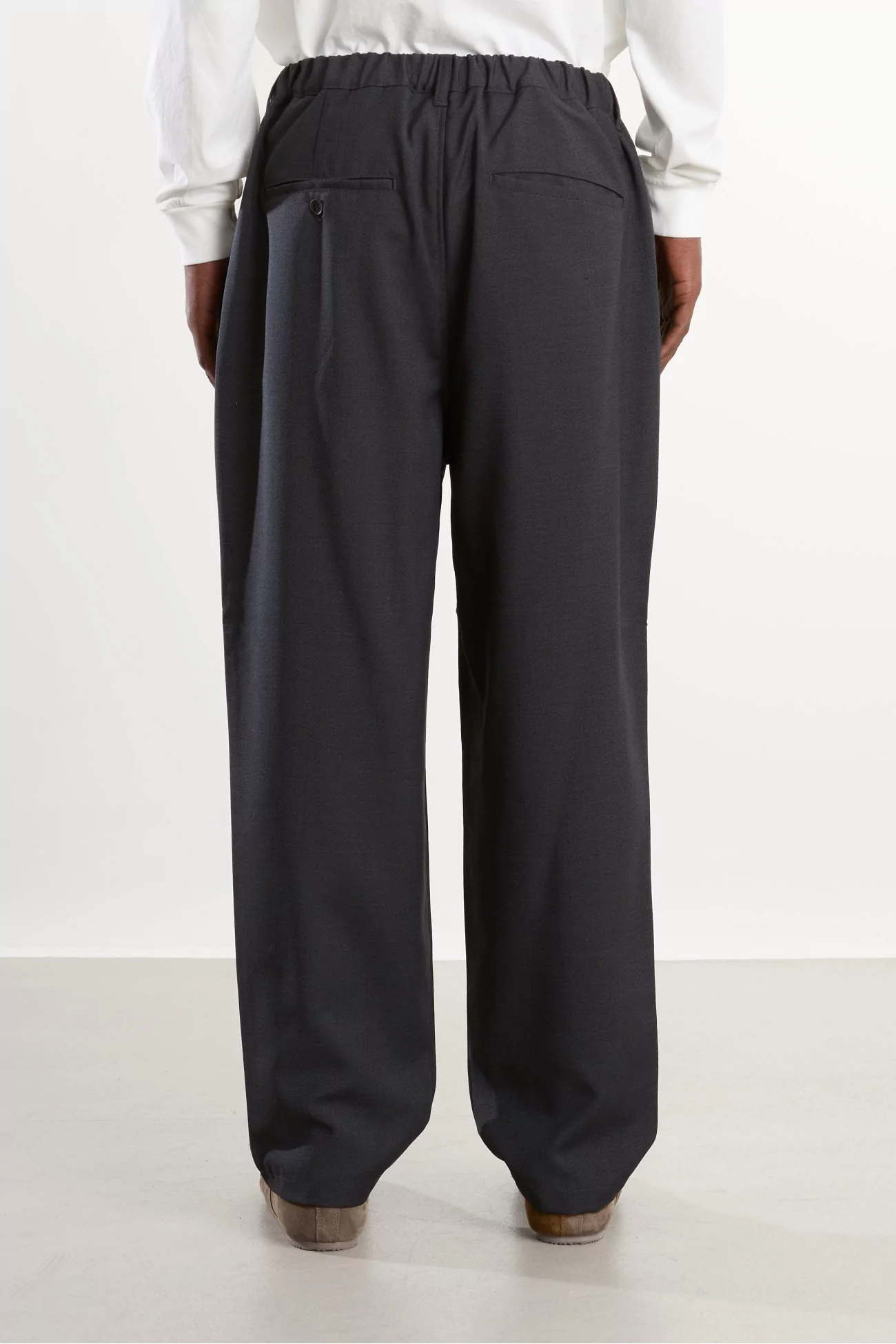 Wool Mohair Pleated Pants Men Charcoal – Still By Hand
