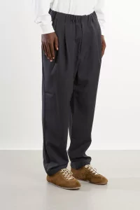 Wool Mohair Pleated Pants Men Charcoal – Still By Hand