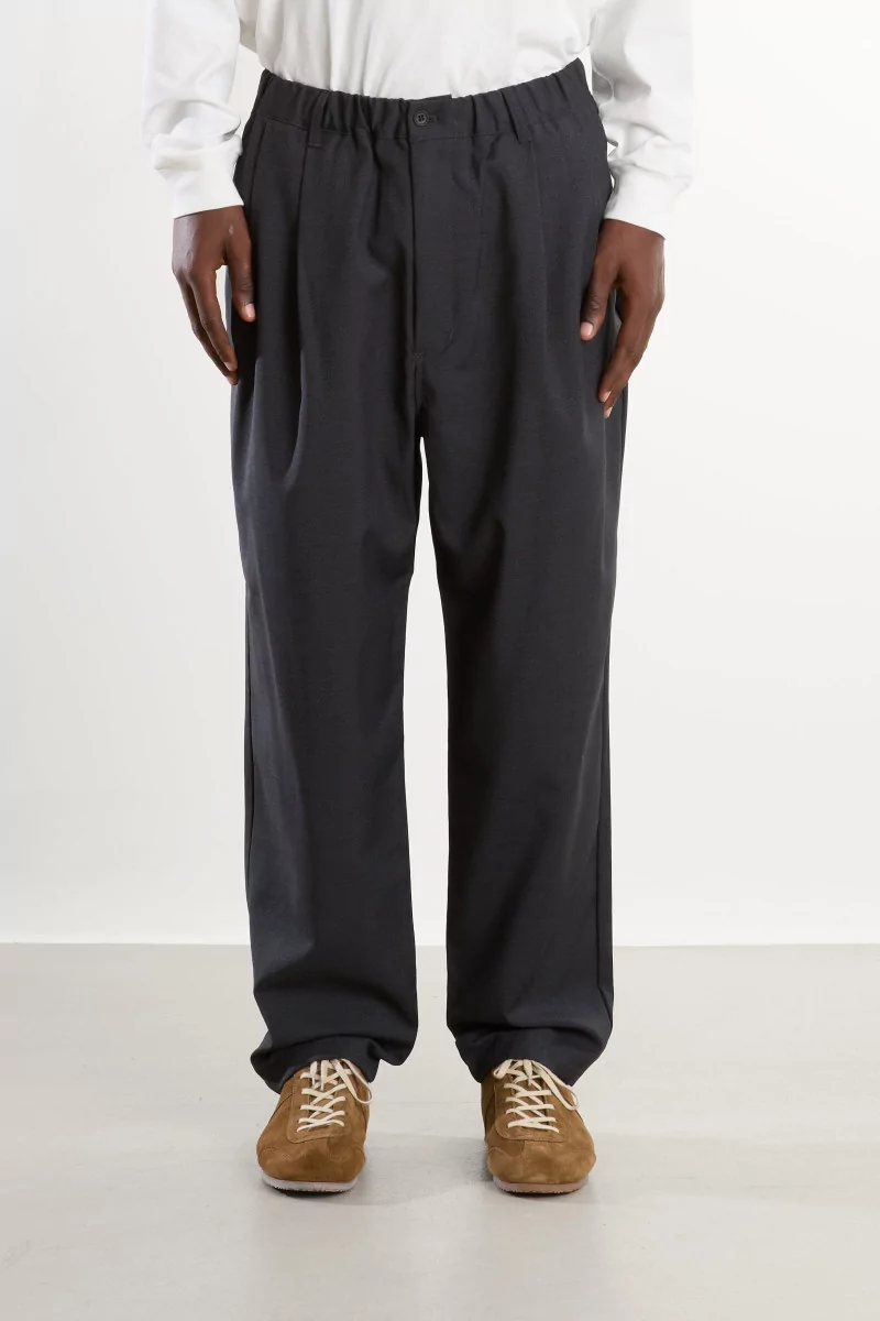 Wool Mohair Pleated Pants Men Charcoal – Still By Hand