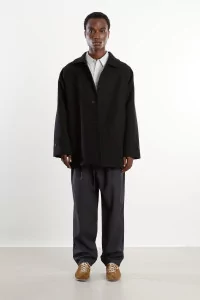 Wool Mohair Pleated Pants Men Charcoal – Still By Hand