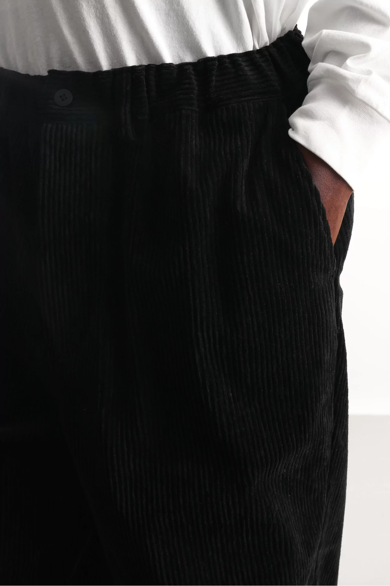 Corduroy Straight Pants Men Black – Still By Hand