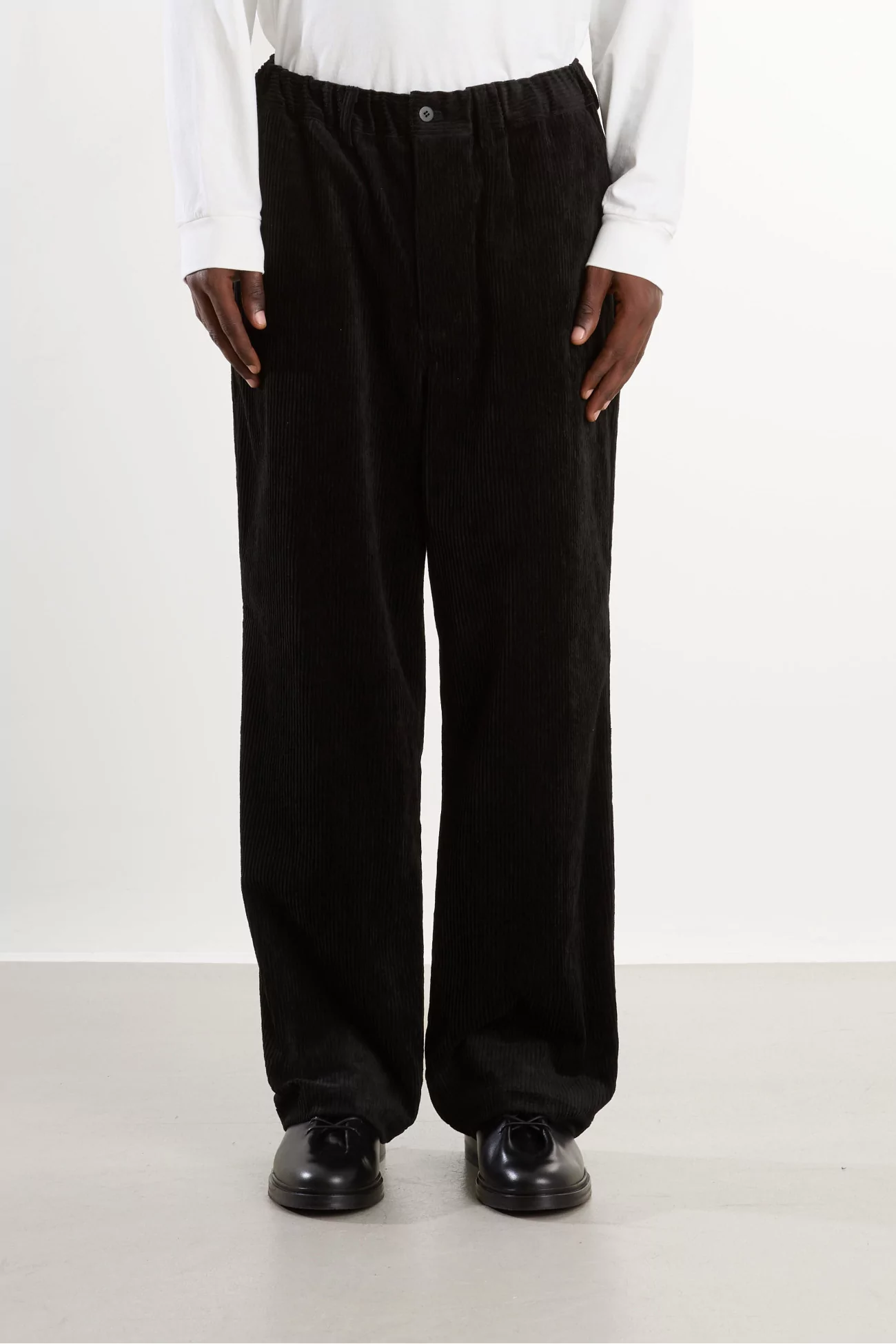 Corduroy Straight Pants Men Black – Still By Hand