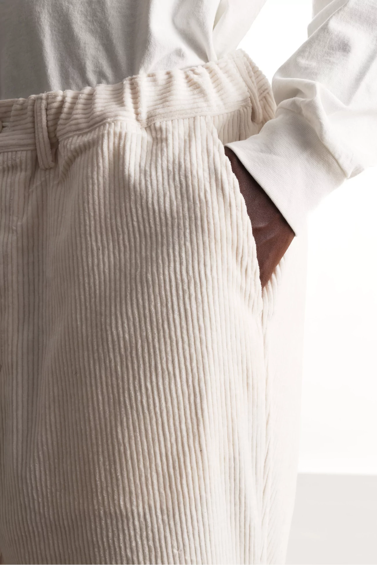 Corduroy Straight Pants Men Off White – Still By Hand