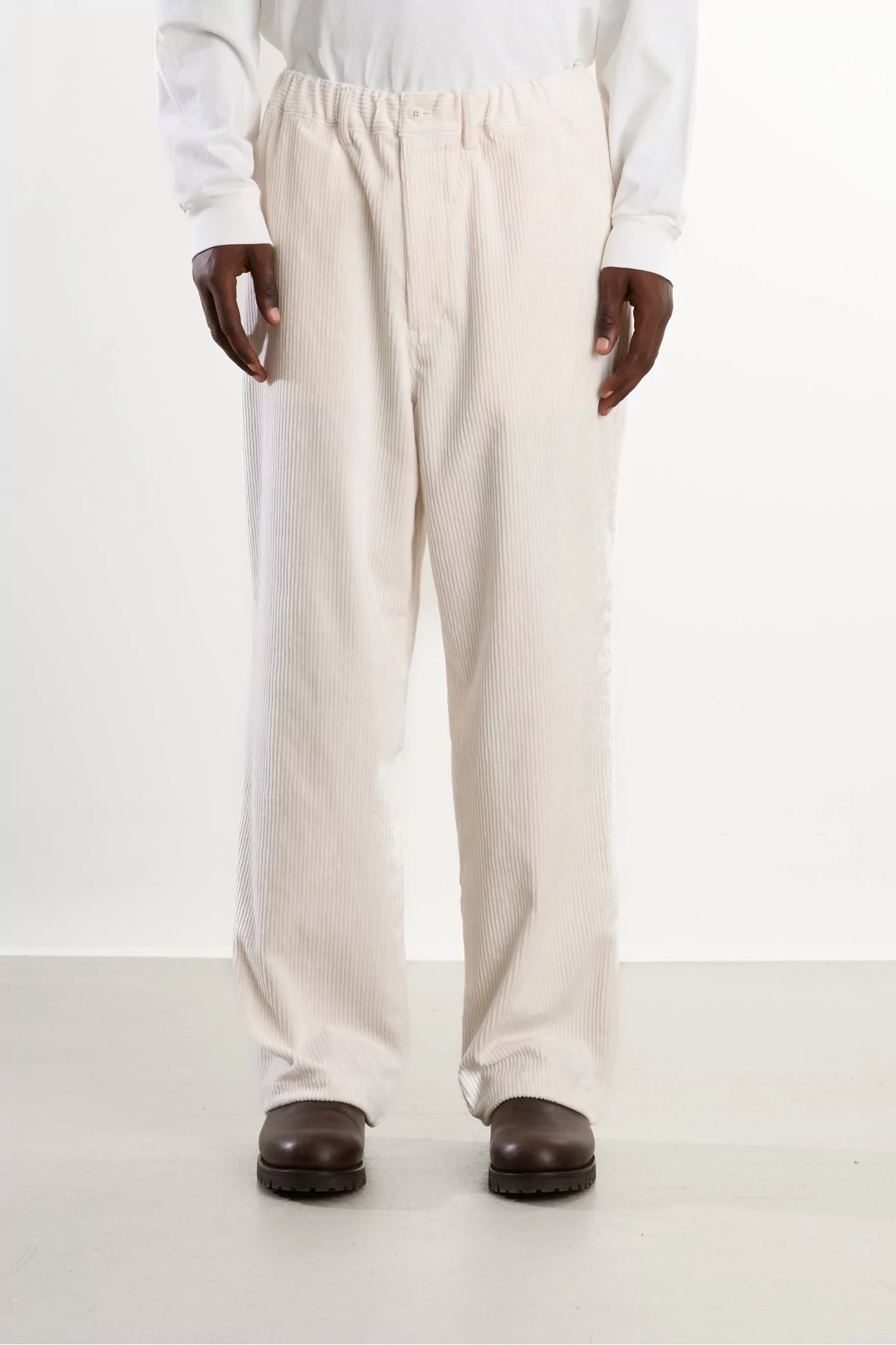 Corduroy Straight Pants Men Off White – Still By Hand
