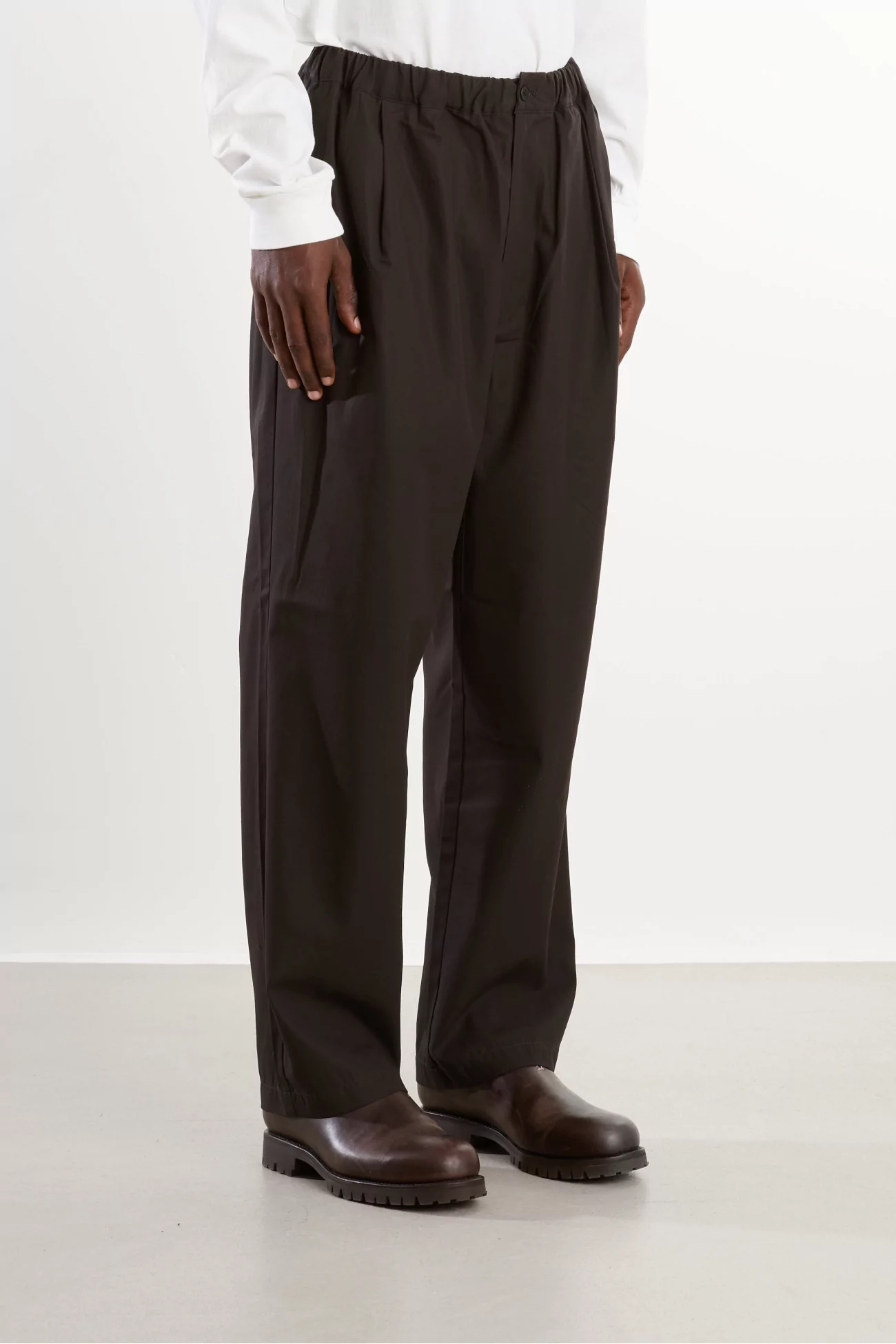 Cotton Twill Easy Pants Men Khaki Brown – Still By Hand