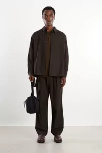 Pantalon coton twill Homme Khaki Brown – Still By Hand
