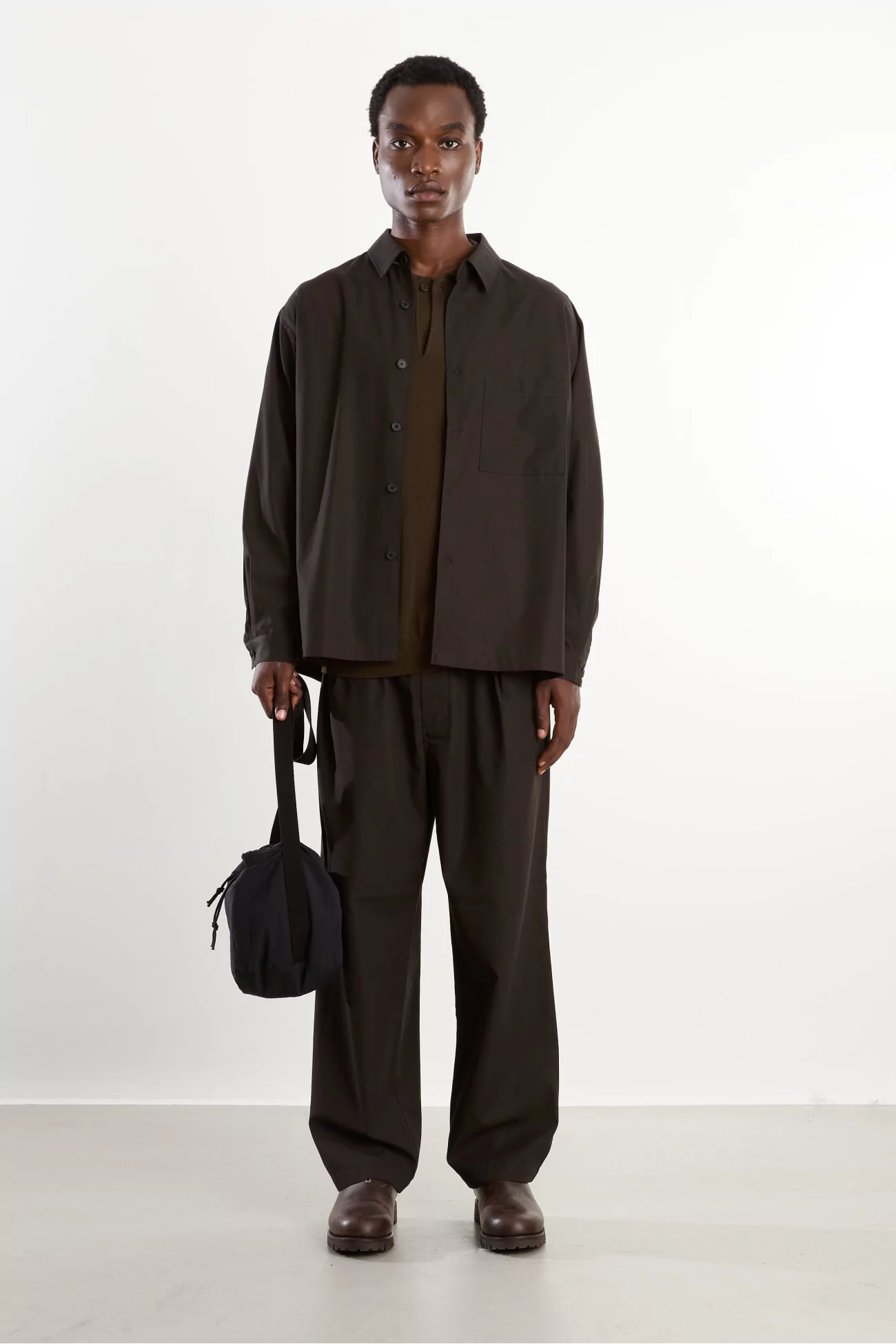 Cotton Twill Easy Pants Men Khaki Brown – Still By Hand