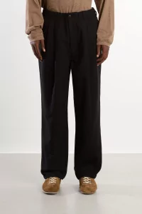 Pantalon laine mélangée à plis Homme Black – Still By Hand