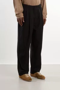 Wool Blend Pleated Pants Men Black – Still By Hand