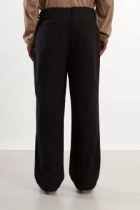 Pantalon laine mélangée à plis Homme Black – Still By Hand