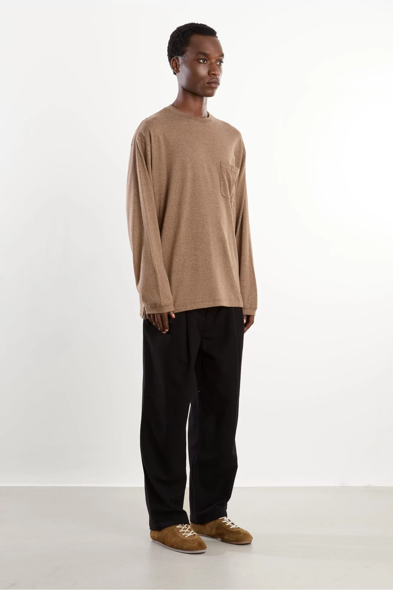 Pantalon laine mélangée à plis Homme Black – Still By Hand