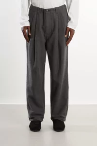 Wool Blend Pleated Pants Men Grey – Still By Hand