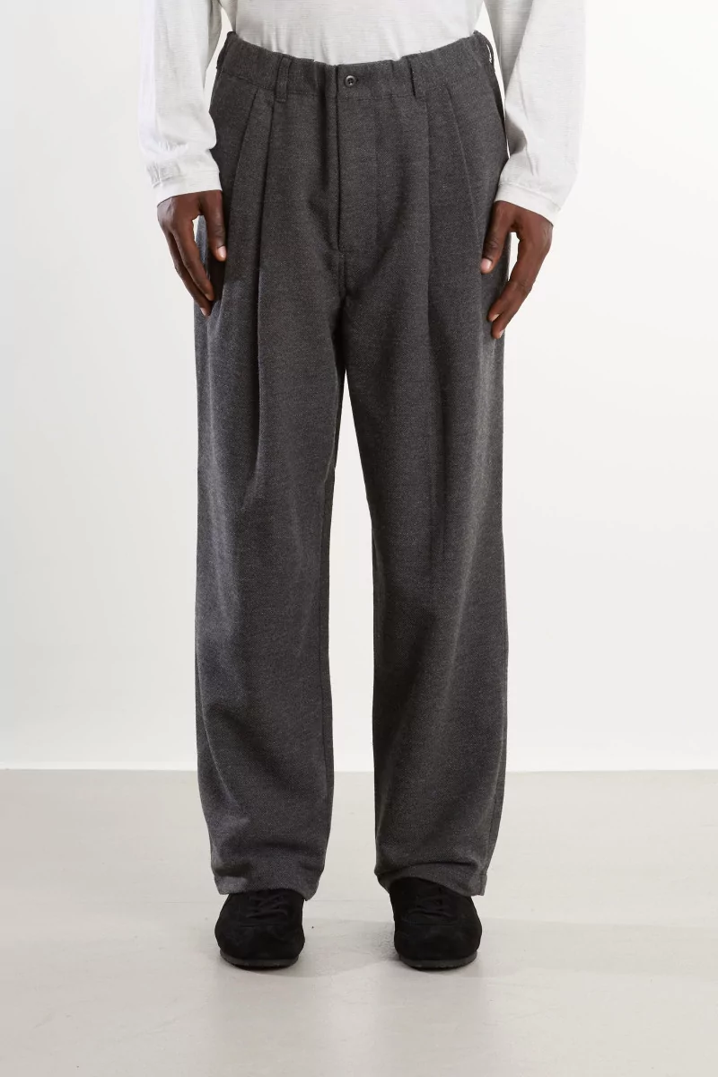 Wool Blend Pleated Pants Men Grey – Still By Hand