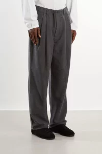 Wool Blend Pleated Pants Men Grey – Still By Hand