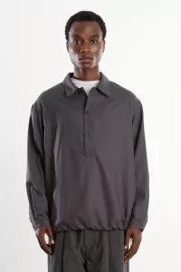 Wool Shirt Anorak Men Charcoal – Still By Hand