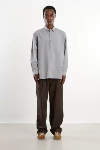 Striped Pullover Shirt Men Grey Stripe – Still By Hand
