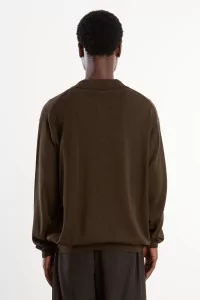 Cotton Silk Knitted Polo Men Khaki Brown – Still By Hand