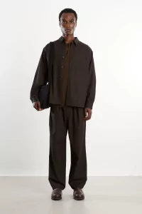 Cotton Silk Knitted Polo Men Khaki Brown – Still By Hand
