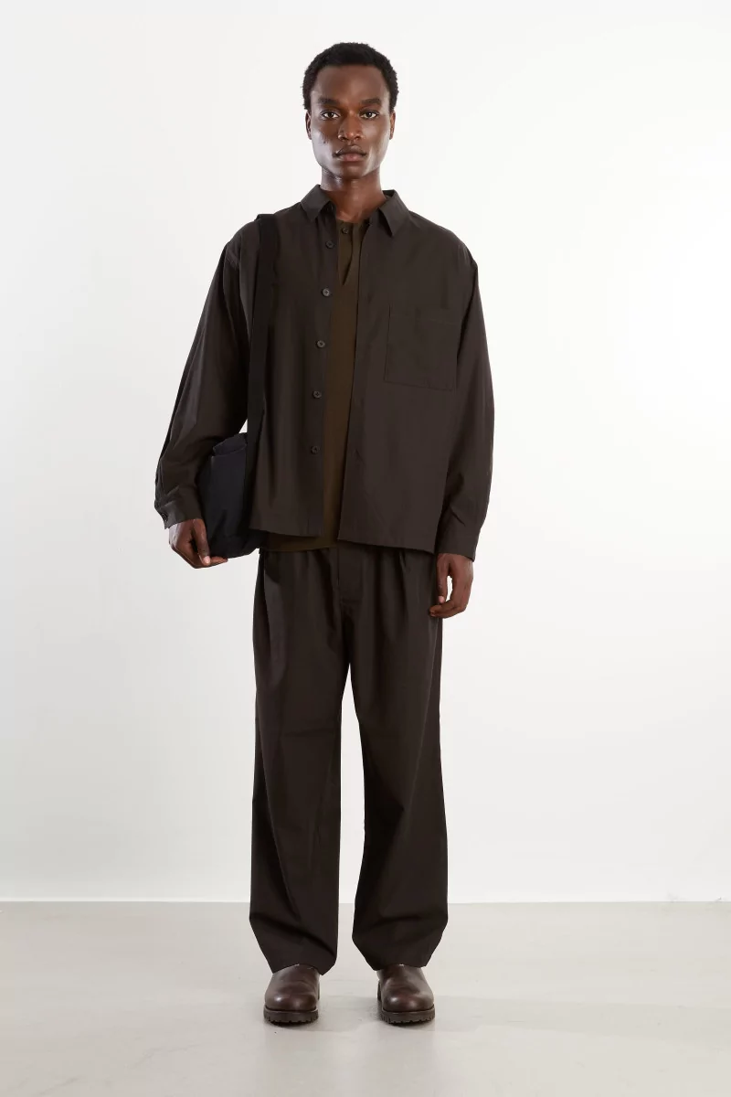 Cotton Silk Knitted Polo Men Khaki Brown – Still By Hand