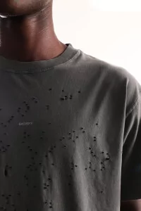 T-Shirt Satisfy MothTech Coton Bio Homme – Faded Black | Centre Commercial