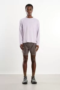T-Shirt Satisfy AuraLite UV Long Running Homme – Misty Lilac | Centre Commercial