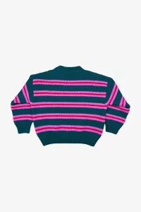 Pull Enfant Laine Italienne Club Trésor – Green/Pink | Centre Commercial