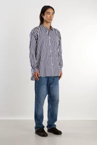 Men Cotton Striped Shirt Stripe 118 – Blue | Centre Commercial