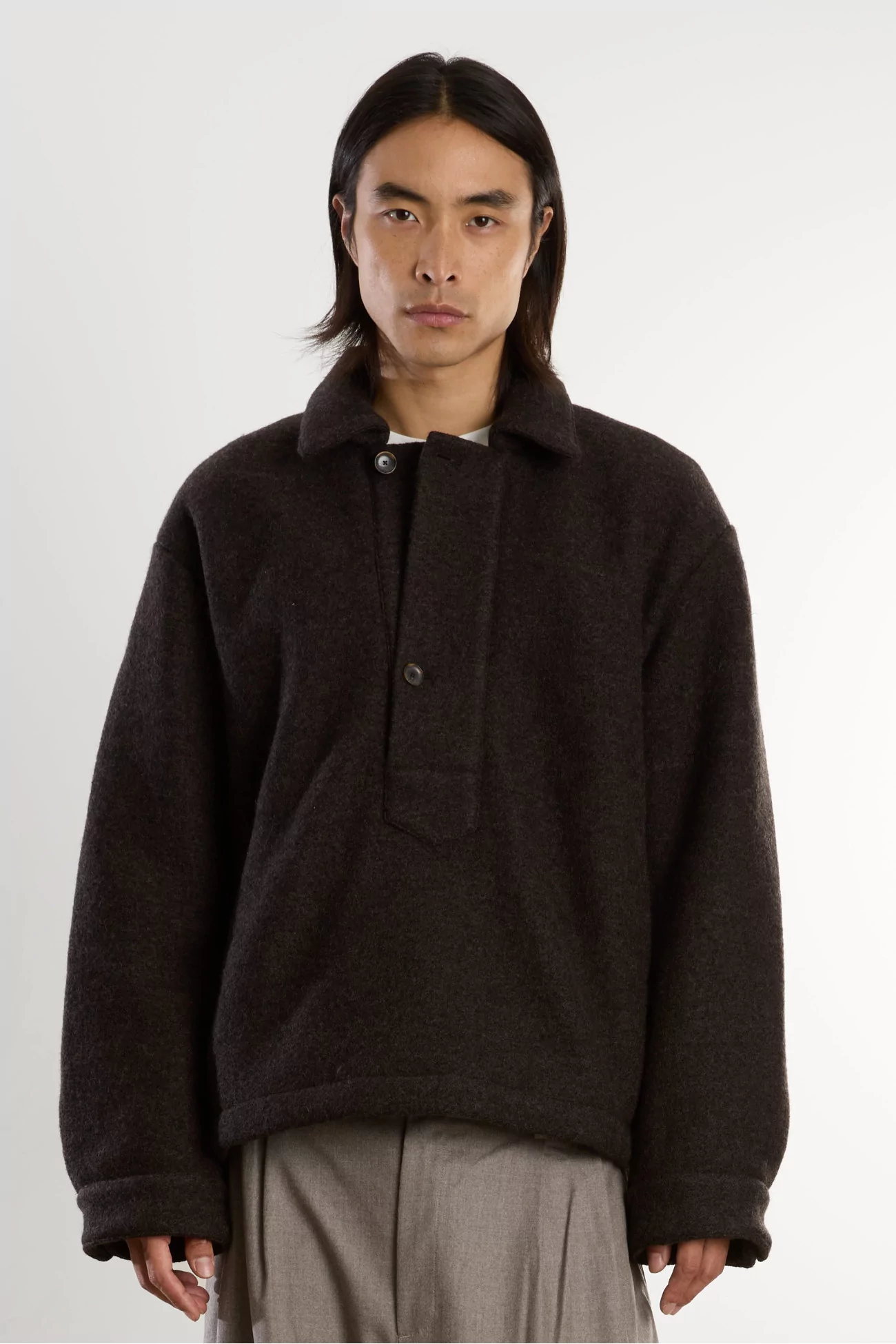 Veste Homme Loden Laine Plan Pullover – Dark Oak Loden | Centre Commercial