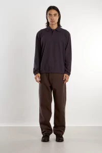 Textured Cotton Sylane Polo – Darkest Purple | Centre Commercial