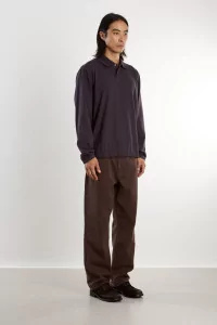 Textured Cotton Sylane Polo – Darkest Purple | Centre Commercial