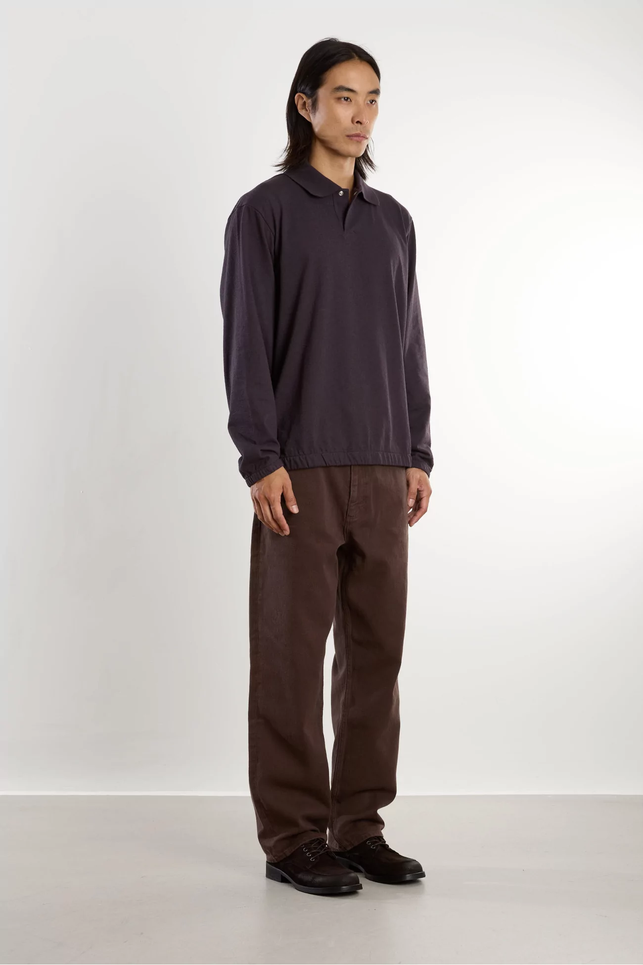 Polo Homme Coton Texturé Sylane – Darkest Purple | Centre Commercial