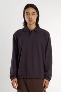 Polo Homme Coton Texturé Sylane – Darkest Purple | Centre Commercial