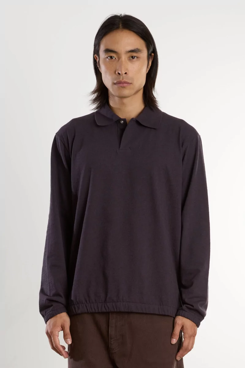 Polo Homme Coton Texturé Sylane – Darkest Purple | Centre Commercial