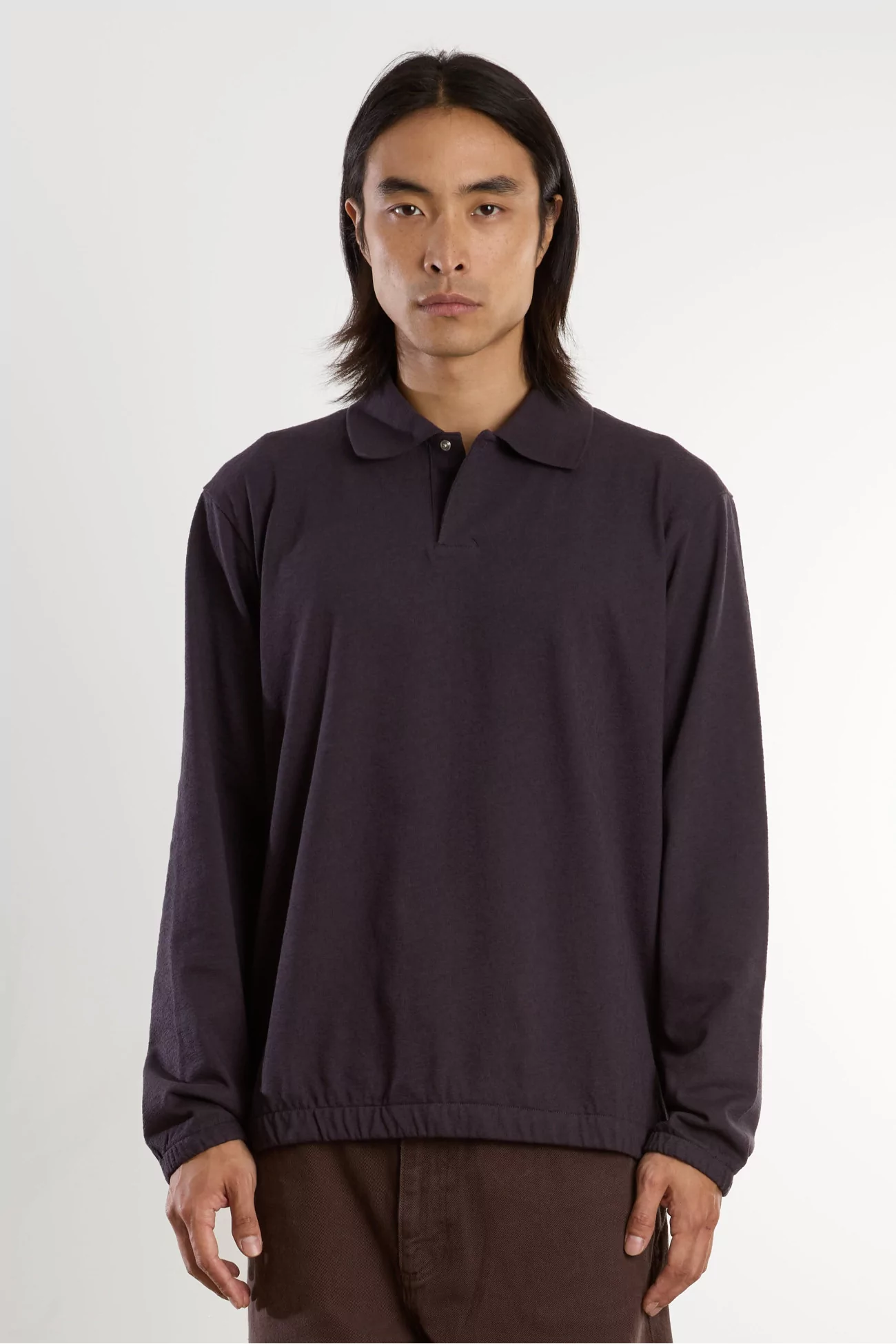 Polo Homme Coton Texturé Sylane – Darkest Purple | Centre Commercial