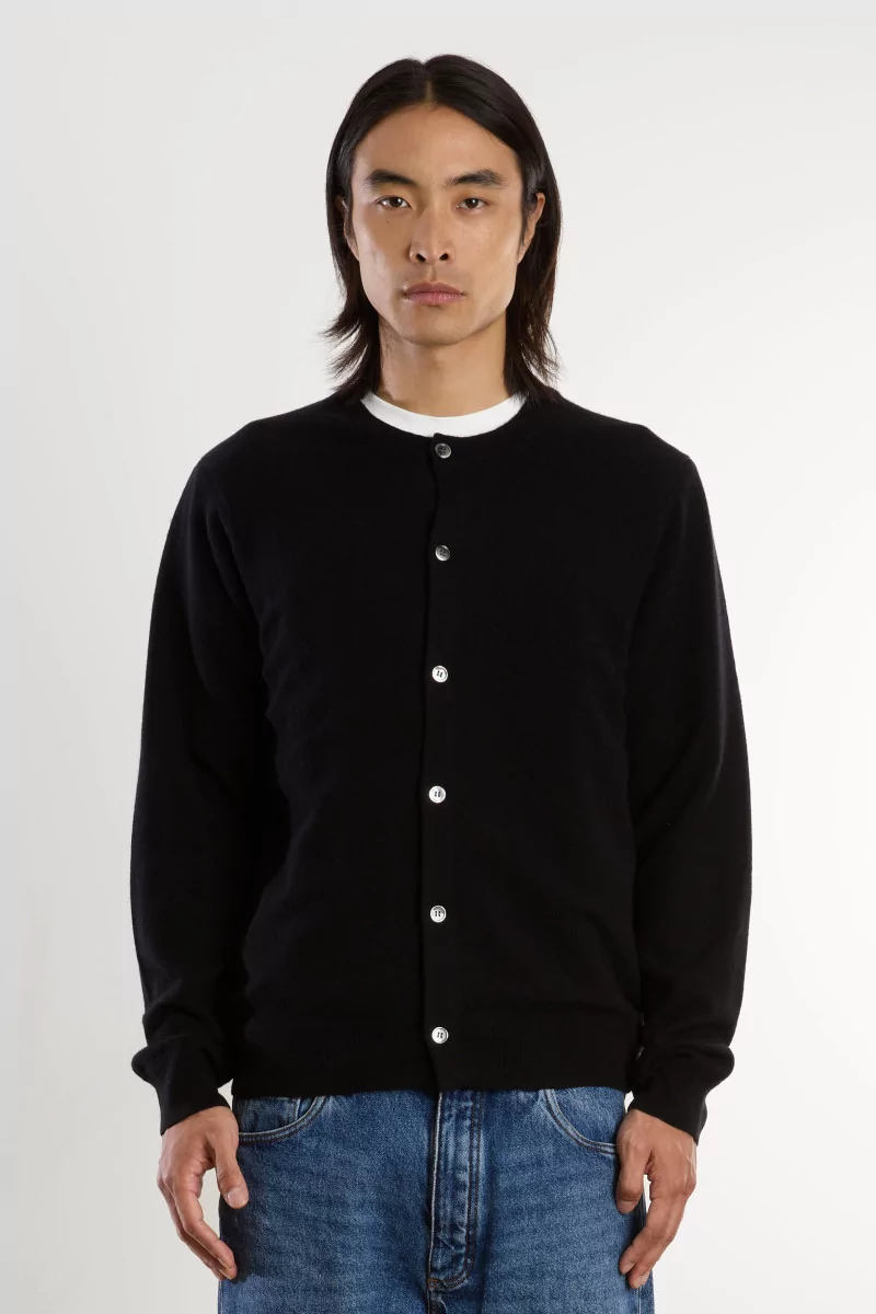 Men Wool Cardigan Comme des Garçons – Black | Centre Commercial