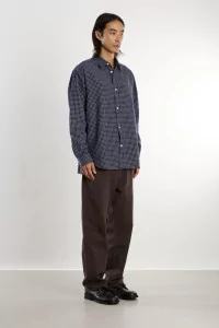 Check Espevik Shirt – Dark Navy | Centre Commercial