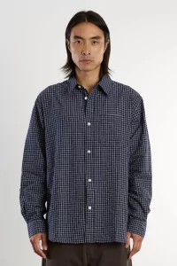 Check Espevik Shirt – Dark Navy | Centre Commercial