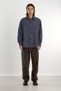 Check Espevik Shirt – Dark Navy | Centre Commercial