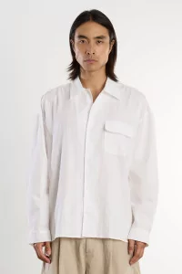 Chemise Homme Coton Japonais Wray – White | Centre Commercial