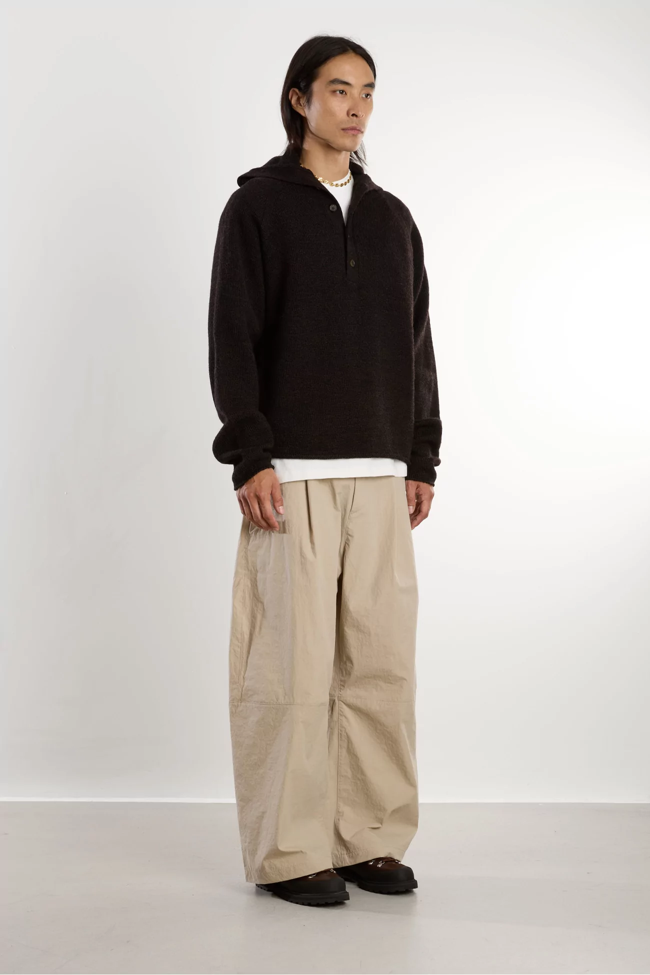 Pull Homme Laine d'Agneau Runaway Neck – Dark Brown | Centre Commercial