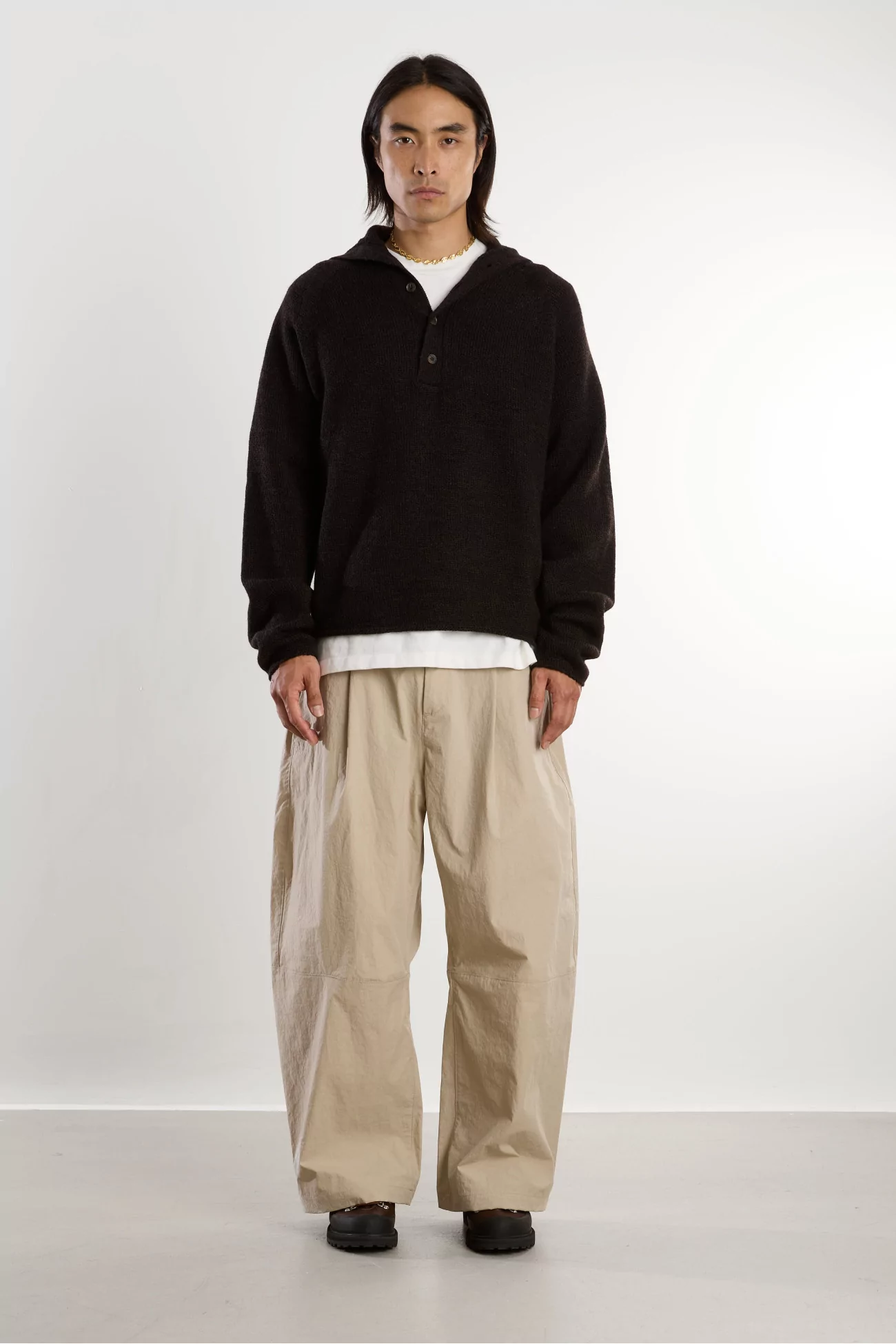 Pull Homme Laine d'Agneau Runaway Neck – Dark Brown | Centre Commercial