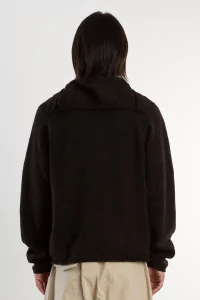 Lambswool Runaway Neck Jumper – Dark Brown | Centre Commercial