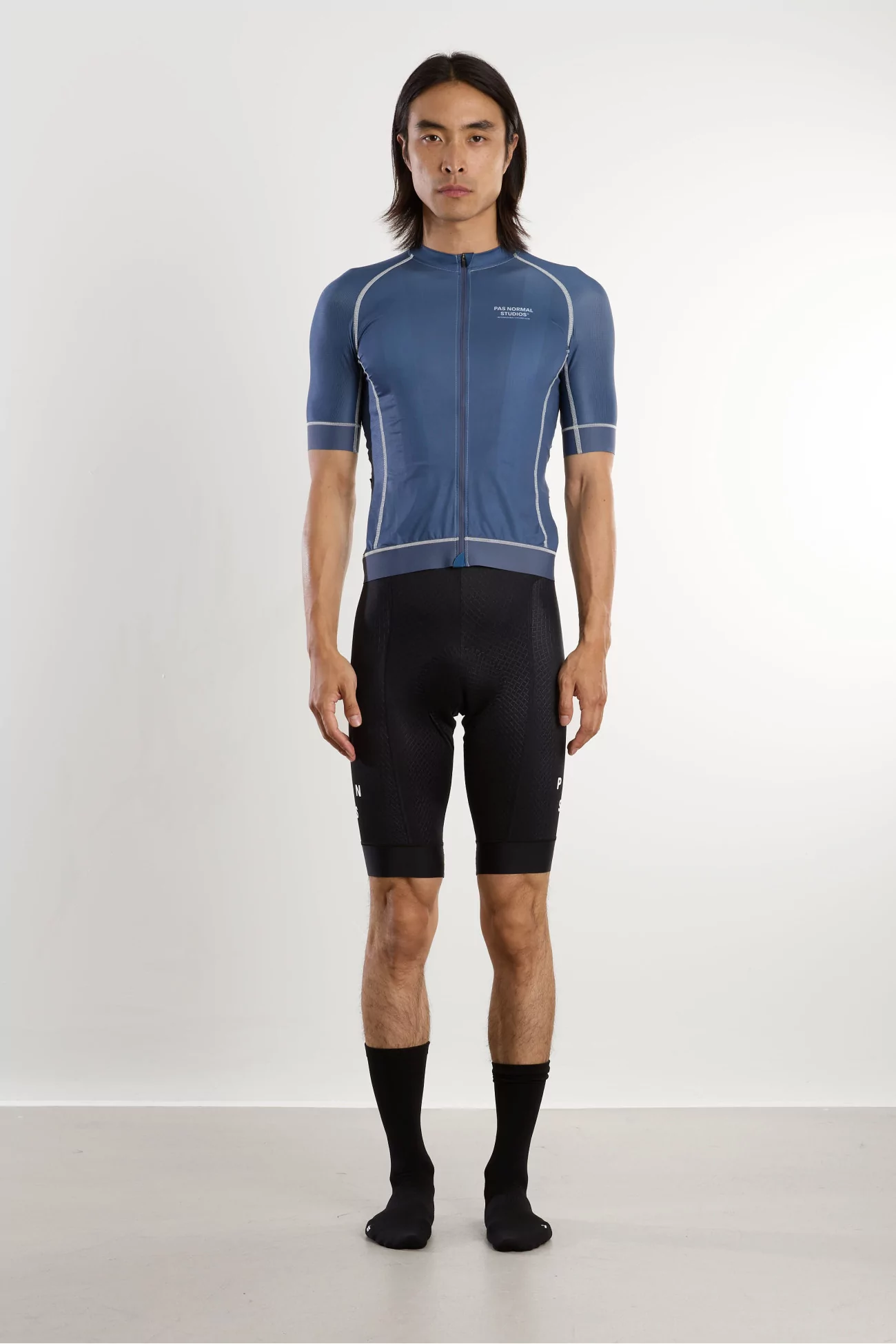 Race-Fit Mechanism Cycling Jersey – Light Indigo | Centre Commercial