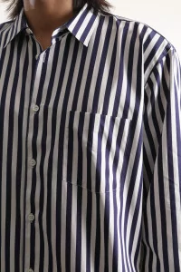 Men Cotton Striped Shirt Stripe 118 – Blue | Centre Commercial
