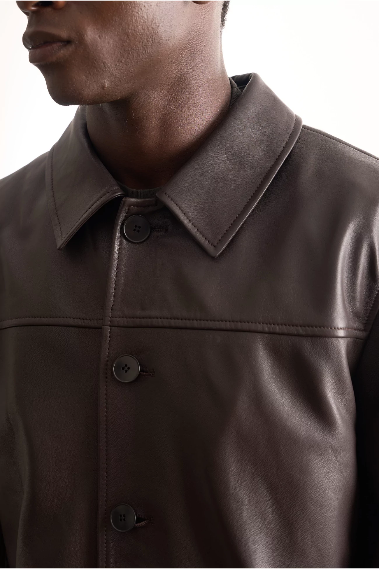 Men's Lambskin Leather Work Jacket – Black | Centre Commercial