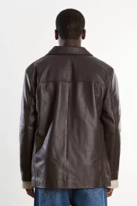 Men's Lambskin Leather Work Jacket – Black | Centre Commercial