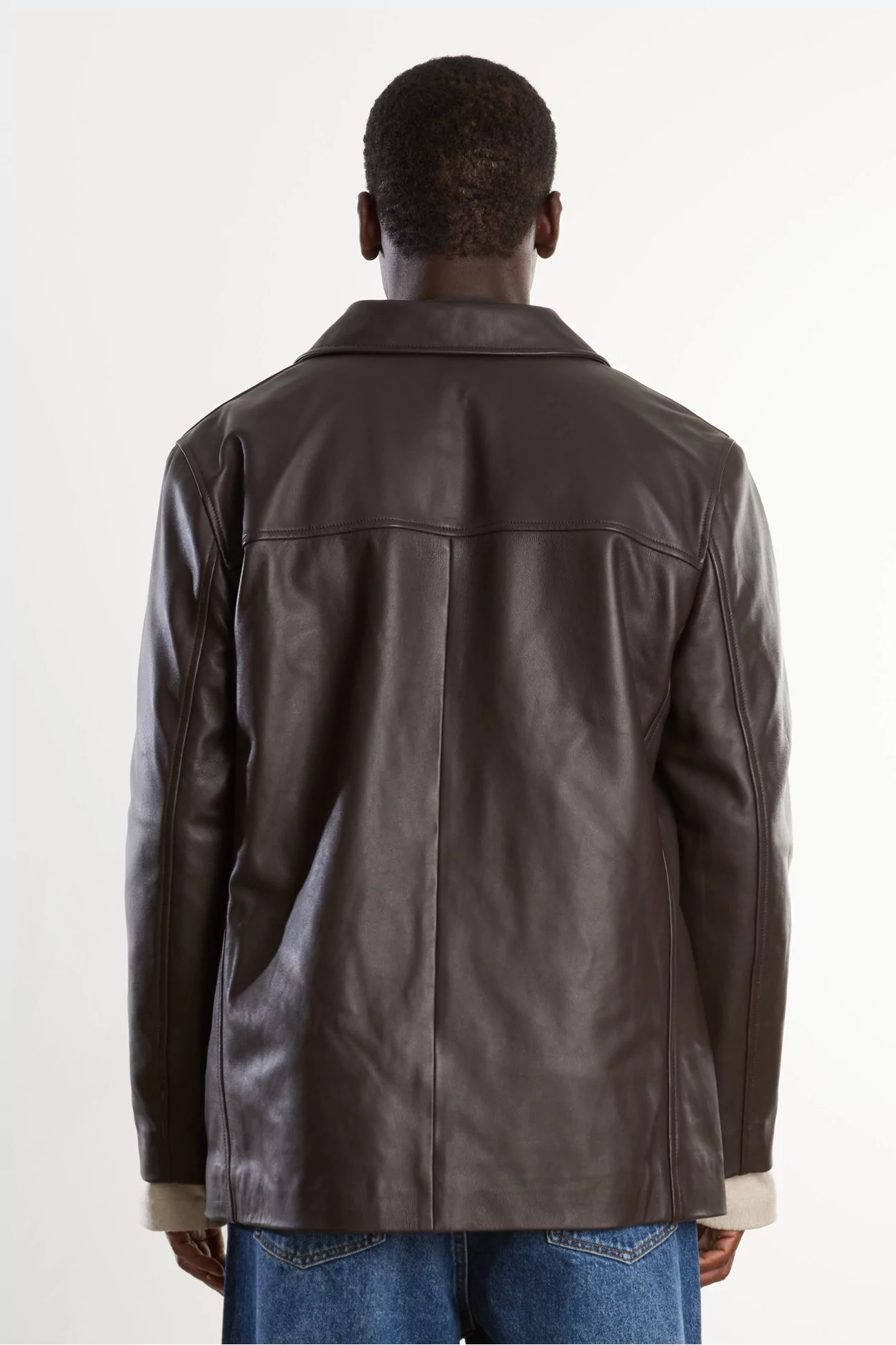 Men's Lambskin Leather Work Jacket – Black | Centre Commercial