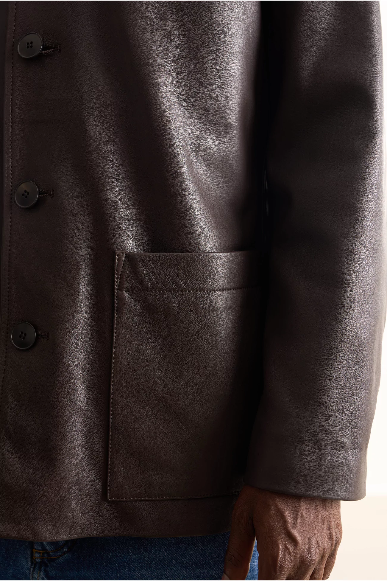 Men's Lambskin Leather Work Jacket – Black | Centre Commercial